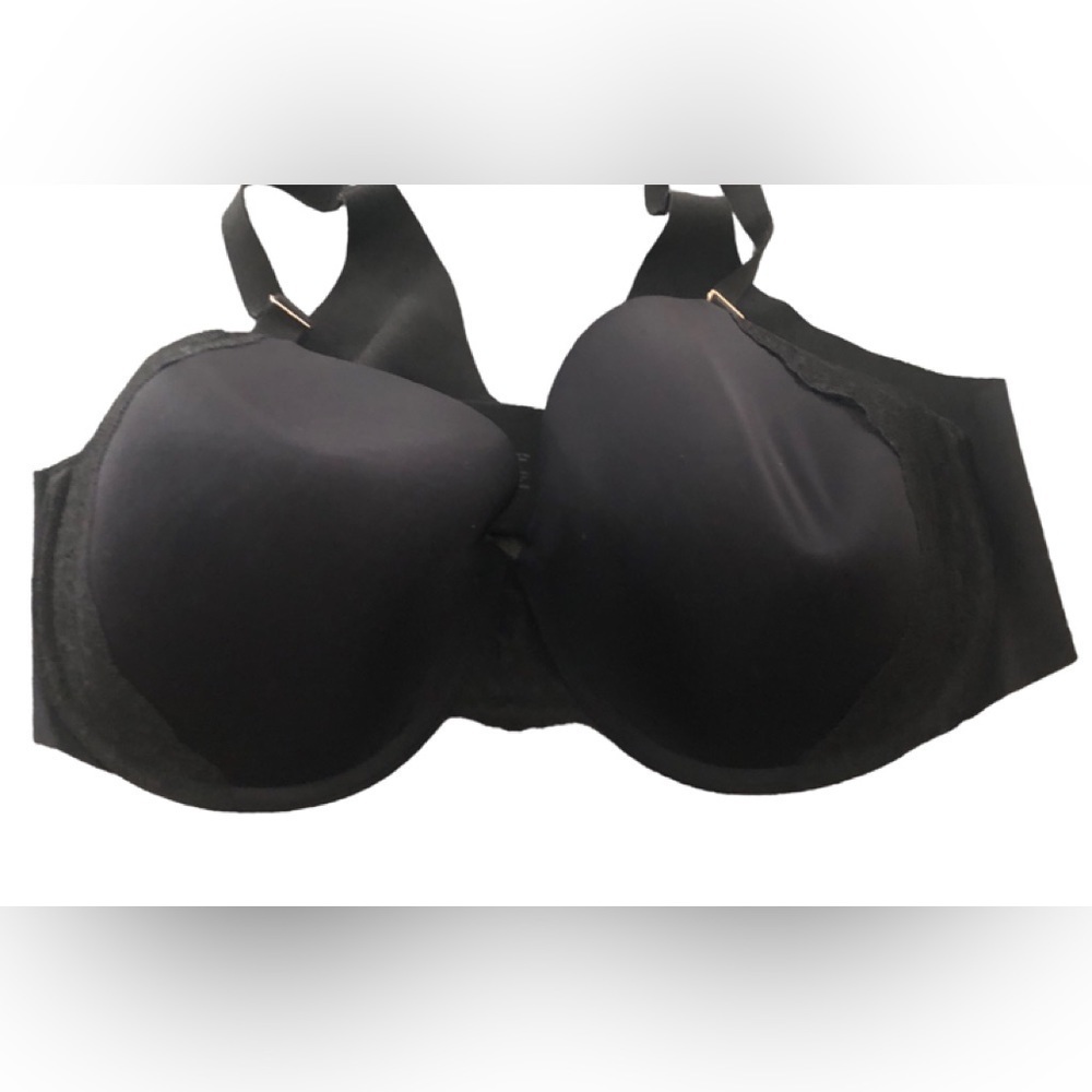 Soma Vanishing 360 Perfect Coverage Bra Lace Trim Size 42D Black Back Closure